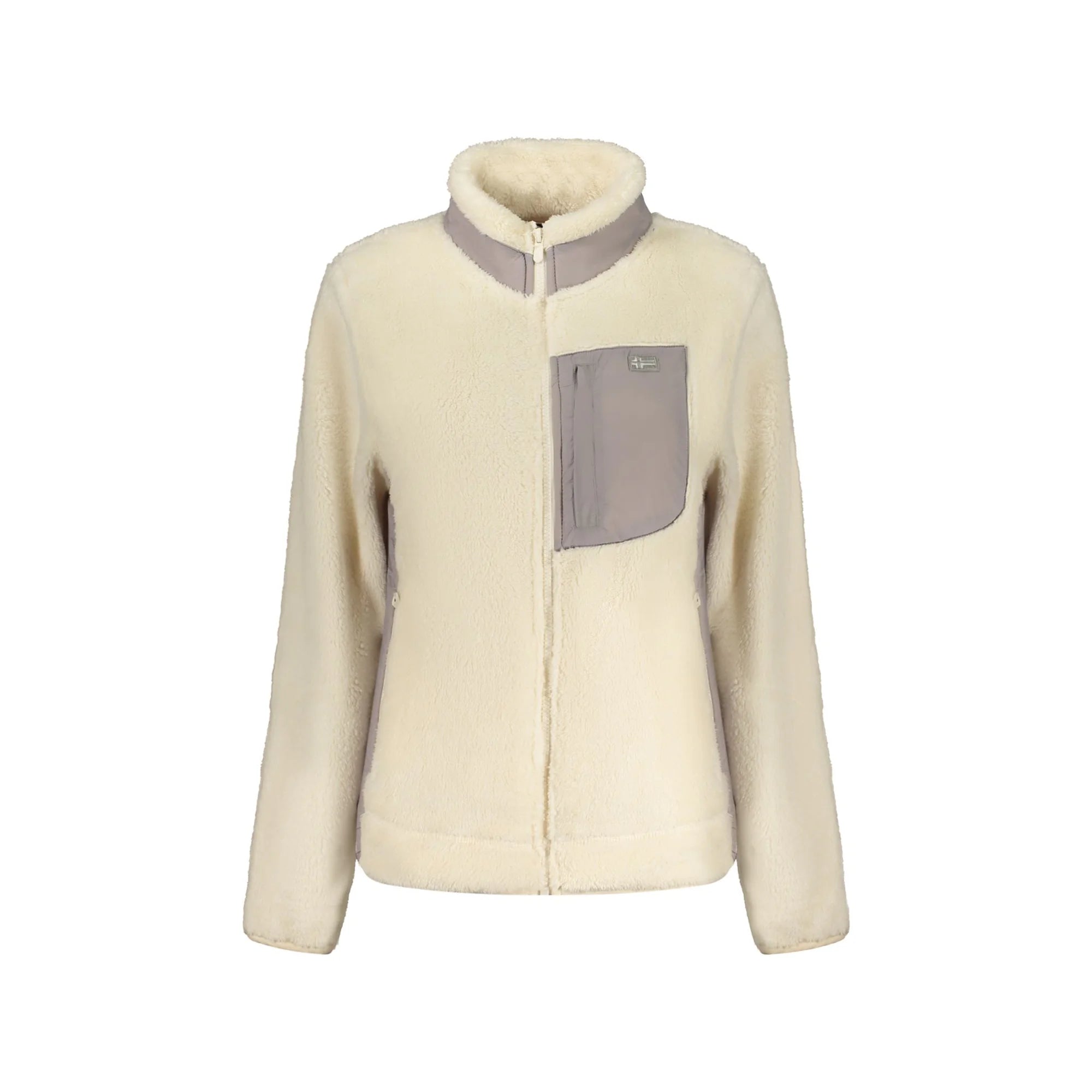 Norway 1963 Felpa Donna Bianca con Zip Peluche Applicazione Logo Felpe Bianco - foto prodotto